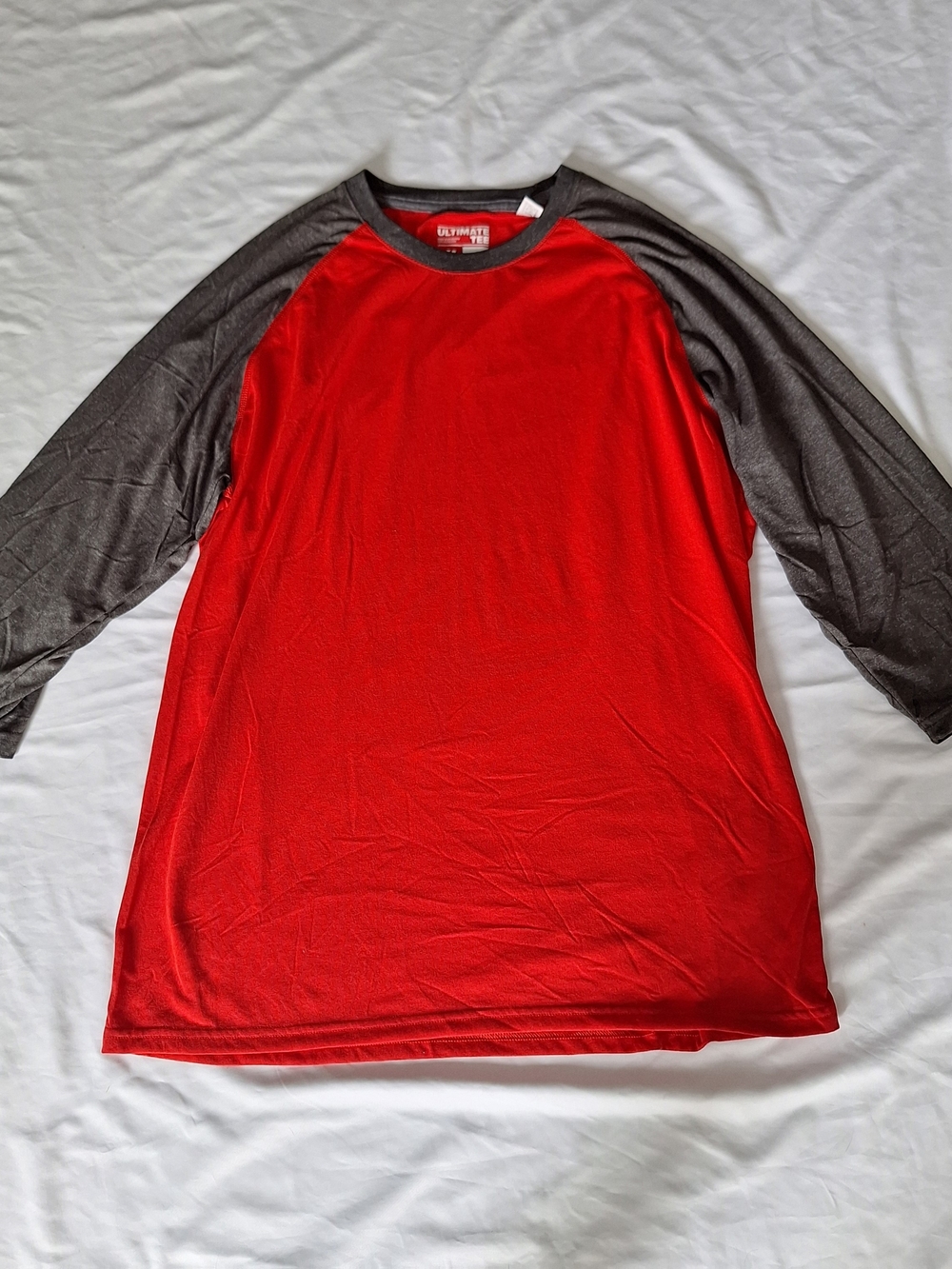 Adidas Mens Grey And Red Ultimate Training Tee 3/4 Sleeve XL